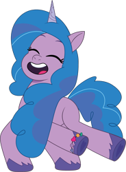 Size: 1081x1471 | Tagged: safe, artist:prixy05, izzy moonbow, pony, unicorn, g5, my little pony: tell your tale, anatomically incorrect, dancing, eyes closed, female, horn, incorrect leg anatomy, mare, simple background, solo, transparent background, vector