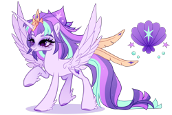 Size: 2700x1808 | Tagged: safe, artist:just-silvushka, oc, oc only, unnamed oc, alicorn, hybrid, pony, g4, adoptable, alicorn oc, blushing, clam, colored eyebrows, colored hooves, concave belly, crown, eyeshadow, feathered fetlocks, feathered wings, female, hooves, horn, interspecies offspring, jewelry, large wings, lidded eyes, long eyelashes, long mane, long tail, magical lesbian spawn, makeup, mare oc, multicolored mane, multicolored tail, next generation, nose blush, offspring, parent:queen novo, parent:twilight sparkle, purple blush, purple coat, purple eyes, purple eyeshadow, purple hooves, raised hoof, raised leg, regalia, shiny eyes, simple background, slender, smiling, solo, sparkly mane, sparkly tail, spread wings, standing, standing on two hooves, straight hair, style emulation, tail, thin, thin legs, three toned mane, three toned tail, tied mane, transparent background, tri-color mane, tri-color tail, tri-colored mane, tri-colored tail, tricolor mane, tricolor tail, tricolored mane, tricolored tail, wingding eyes, wings