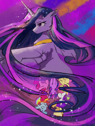 Size: 1620x2160 | Tagged: safe, artist:lendftcn, applejack, fluttershy, pinkie pie, rainbow dash, rarity, spike, twilight sparkle, alicorn, dragon, earth pony, pegasus, pony, unicorn, g4, female, horn, male, mane seven, mane six, twilight sparkle (alicorn)