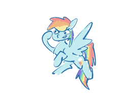 Size: 2160x1620 | Tagged: safe, artist:lendftcn, rainbow dash, pegasus, pony, g4, simple background, sketch, solo, white background