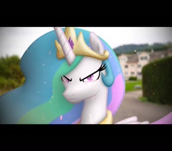 Size: 1256x1098 | Tagged: safe, artist:stormxf3, princess celestia, alicorn, pony, g4, angry, celestia is not amused, female, irl, mare, photo, ponies in real life, solo, unamused