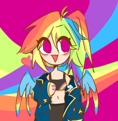 Size: 4058x4172 | Tagged: safe, artist:hahaneimacai, rainbow dash, human, g4, female, humanized, light skin, solo, winged humanization, wings