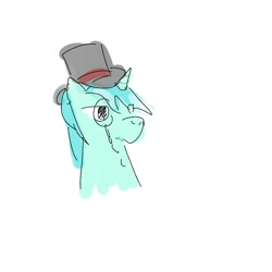 Size: 1000x1000 | Tagged: safe, artist:anonymous, lyra heartstrings, pony, g4, simple background, sketch, solo, white background