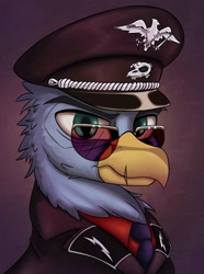 Size: 1605x2160 | Tagged: safe, artist:nurglich, oc, oc only, oc:wingfried von katerinburg, griffon, equestria at war mod, bust, portrait, rise of gryphonia mod, solo