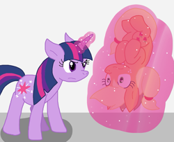 Size: 1335x1097 | Tagged: safe, artist:cmara, applejack, twilight sparkle, unicorn, a canterlot wedding, g4, duo, duo female, ears back, female, floppy ears, magic, telekinesis, unicorn twilight, upside down