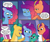 Size: 1045x871 | Tagged: safe, idw, official comic, hitch trailblazer, misty brightdawn, sparky sparkeroni, sunny starscout, dragon, earth pony, pony, unicorn, g5, maretime mysteries #2, my little pony: maretime mysteries, my little pony: tell your tale, official, spoiler:comic, spoiler:g5, spoiler:g5comic, baby, baby dragon, comforting, comic, crying, dialogue, female, hoof around neck, horn, male, mane stripe sunny, mare, rebirth misty, stallion, tears of joy, trio