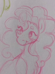 Size: 808x1080 | Tagged: safe, artist:sparjechkaa, plumsweet, earth pony, g4, bust, chubby cheeks, curly mane, headcanon, looking at you, sketch, smiling, smiling at you, solo, traditional art