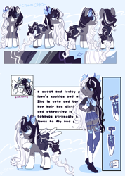 Size: 2122x2976 | Tagged: safe, artist:enfpeeaoo, oc, oc only, oc:oreo cream, pegasus, pony, equestria girls, g4, clothes, female, garter, mare, reference sheet, socks, solo, stockings, thigh highs