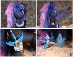 Size: 2560x2000 | Tagged: safe, artist:1stastrastudio, princess luna, pony, g4, irl, photo, plushie, solo, sword, weapon