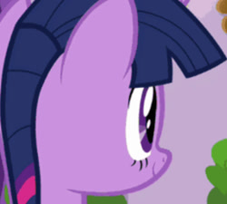 Size: 642x578 | Tagged: safe, screencap, twilight sparkle, pony, unicorn, g4, bust, cropped, episode needed, horn, side view, smiling, solo, unicorn twilight