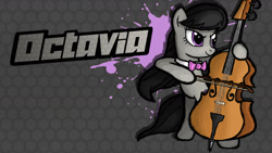 Size: 1600x900 | Tagged: safe, artist:thealjavis, octavia melody, earth pony, pony, fighting is magic, g4, bipedal, cello, female, mare, musical instrument, solo