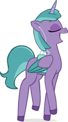 Size: 768x1368 | Tagged: safe, artist:equestriaexploration, shiny sparks, alicorn, pony, g5, my little pony: tell your tale, alicornified, cellphone, earbuds, female, mare, phone, race swap, simple background, solo, sparksicorn, transparent background