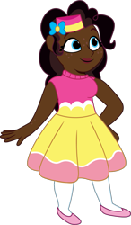 Size: 697x1194 | Tagged: safe, artist:prixy05, pinkie pie, human, g4, g5, my little pony: tell your tale, clothes, dark skin, dress, female, g4 to g5, generation leap, humanized, simple background, solo, tell your tale style, transparent background