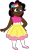 Size: 697x1194 | Tagged: safe, artist:prixy05, pinkie pie, human, g4, clothes, dark skin, dress, female, humanized, simple background, solo, tell your tale style, transparent background