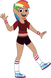 Size: 902x1379 | Tagged: safe, artist:prixy05, rainbow dash, human, g4, g5, my little pony: tell your tale, clothes, converse, female, g4 to g5, generation leap, humanized, shoes, simple background, solo, tan skin, tell your tale drama, transparent background