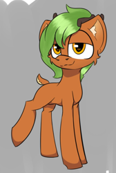 Size: 572x850 | Tagged: safe, artist:cotarsis, oc, oc only, deer, pony, colored sketch, gray background, looking at you, simple background, sketch, solo