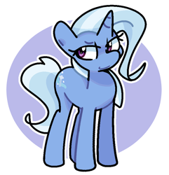 Size: 744x772 | Tagged: safe, artist:kindakismet, trixie, pony, unicorn, g4, abstract background, female, horn, mare, smiling, solo