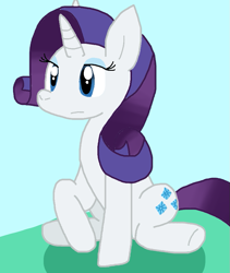 Size: 739x876 | Tagged: safe, artist:cmara, rarity, pony, unicorn, g4, female, horn, raised hoof, sitting, solo