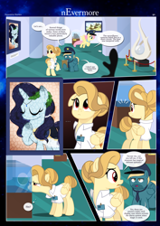 Size: 3259x4607 | Tagged: safe, artist:estories, fluttershy, oc, oc:alice goldenfeather, pegasus, pony, comic:nevermore, g4, clothes, pegasus oc, police officer, police uniform