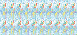 Size: 880x400 | Tagged: safe, artist:torpy-ponius, rainbow dash, tank, pegasus, pony, tortoise, g4, cutie mark, pattern, salute, stereoscopy, wonderbolts logo