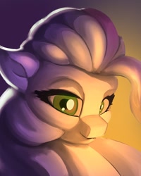 Size: 1080x1350 | Tagged: safe, artist:tyleks, sunny starscout's mother, earth pony, pony, g5, female, lidded eyes, looking at you, mare, partial color, smiling, solo, wip