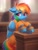 Size: 1500x2000 | Tagged: safe, artist:scheadar, rainbow dash, pegasus, pony, g4, b-f16, bound wings, chained, chains, clothes, commissioner:rainbowdash69, courtroom, cuffs, jumpsuit, never doubt rainbowdash69's involvement, prison jumpsuit, prison outfit, prisoner, prisoner rd, sad, shackles, solo, wings