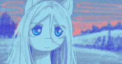 Size: 1009x538 | Tagged: safe, artist:anonymous, oc, oc only, oc:cirrus wisp, pony, yakutian horse, blue eyes, detailed background, female, mare, outdoors, snow, solo, winter