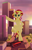 Size: 4000x6162 | Tagged: safe, artist:just rusya, sunset shimmer, pony, unicorn, semi-anthro, g4, absurd resolution, bipedal, bus, car, chest fluff, city, crushing, eyebrows, fangs, featureless crotch, female, frog (hoof), giant pony, horn, leaning, looking down, macro, open mouth, raised eyebrow, raised hoof, raised leg, skyscraper, smiling, solo, standing, standing on one leg, stomping, street, sunset, traffic light, underhoof, van