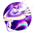 Size: 2000x2000 | Tagged: safe, artist:oneiria-fylakas, zipp storm, pegasus, pony, g5, alternate design, alternate hairstyle, alternate mane color, alternate tail color, alternate tailstyle, alternate universe, blaze (coat marking), blue eyes, circle background, coat markings, colored ears, colored hooves, colored pinnae, colored wings, facial markings, flying, head feathers, high res, hooves, hybrid tail, large wings, leonine tail, long tail, looking back, multicolored wings, purple hooves, redesign, shiny mane, shiny tail, slicked back, smiling, solo, speedpaint available, spread wings, stars, tail, tail wings, white coat, wings