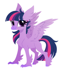 Size: 2420x2835 | Tagged: safe, artist:belka-sempai, part of a set, twilight sparkle, classical hippogriff, hippogriff, g4, classical hippogriffied, commission, cute, female, hippogriffied, simple background, smiling, solo, species swap, spread wings, transparent background, twiabetes, wings, ych result