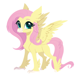 Size: 2820x2835 | Tagged: safe, artist:belka-sempai, part of a set, fluttershy, classical hippogriff, hippogriff, g4, classical hippogriffied, commission, cute, female, hippogriffied, hipposhy, shyabetes, simple background, smiling, solo, species swap, spread wings, transparent background, wings, ych result