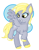 Size: 420x542 | Tagged: safe, artist:sunnyloquacity, derpy hooves, pegasus, pony, g4, cute, derpabetes, female, grin, mare, raised hoof, raised leg, smiling, solo, unshorn fetlocks