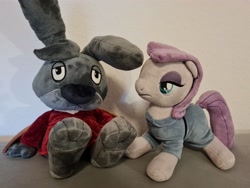 Size: 4032x3024 | Tagged: safe, maud pie, angel, earth pony, pony, rabbit, g4, angel hare, angel zaggy, animal, irl, photo, plushie, pony plushie