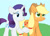 Size: 827x592 | Tagged: safe, artist:cmara, applejack, rarity, earth pony, pony, unicorn, g4, duo, duo female, female, horn