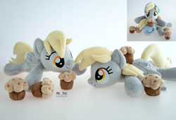 Size: 2000x1356 | Tagged: safe, artist:meplushyou, derpy hooves, pony, g4, food, irl, muffin, photo, plushie, sleep mask, solo