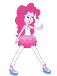 Size: 1060x1414 | Tagged: safe, artist:blockslikepl, edit, edited screencap, screencap, pinkie pie, human, equestria girls, g4, background removed, female, halt, not a vector, simple background, solo, transparent background