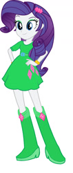 Size: 765x1800 | Tagged: safe, artist:kai-flame, rarity, equestria girls, g4, belt, boots, clothes, cutie mark on clothes, green skirt, high heel boots, rarity's skirt, recolor, shirt, shoes, simple background, skirt, solo, white background