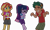 Size: 7776x4620 | Tagged: safe, edit, edited screencap, screencap, sci-twi, sunset shimmer, timber spruce, twilight sparkle, human, equestria girls, g4, my little pony equestria girls: legend of everfree, angry, background removed, backpack, belt, belt buckle, camp everfree logo, camp everfree outfits, clothes, cute, female, giggling, glasses, hat, jealous, laughing, lesbian, male, not a vector, ship:sunsetsparkle, shipping, shipping denied, shipping fuel, shirt, shorts, simple background, smiling, straight, teeth, timbertwi, transparent background, trio