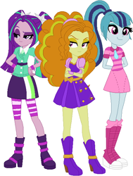 Size: 470x623 | Tagged: safe, artist:sturk-fontaine, adagio dazzle, aria blaze, sonata dusk, equestria girls, g4, adoragio, ariabetes, base used, cute, female, reformed, simple background, sonatabetes, trio, trio female, white background