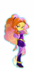 Size: 1045x2229 | Tagged: safe, artist:alba_pura, adagio dazzle, human, equestria girls, g4, adoragio, cute, dazzlebetes, female, full body, jewelry, looking at you, necklace, outline, ponytail, poofy hair, simple background, smiling, smiling at you, solo, white background