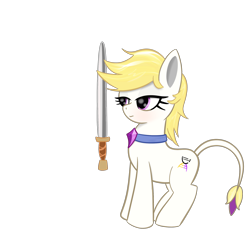 Size: 2048x2048 | Tagged: safe, artist:knife smile, oc, oc only, oc:异星念念, earth pony, pony, commission, simple background, solo, sword, transparent background, weapon