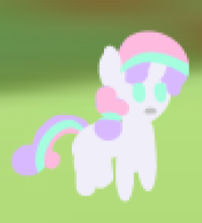 Size: 264x291 | Tagged: safe, artist:anonymous, sweetie belle, pony, unicorn, g4, /ptfg/, alternate design, female, gradient background, horn, kinsona, older, older sweetie belle, solo