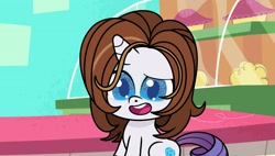 Size: 1920x1088 | Tagged: safe, screencap, rarity, pony, unicorn, g4, g4.5, my little pony: pony life, the root of it, alternate hairstyle, female, horn, karen, mare, solo, sugarcube corner