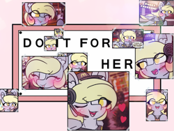 Size: 4096x3072 | Tagged: safe, artist:sodapop sprays, part of a set, derpy hooves, pegasus, pony, series:derpy can't catch a break, g4, blushing, chest fluff, clothes, do it for her, ear fluff, exploitable meme, eye clipping through hair, fast food, food, freckles, long hair, mcdonald's, meme, solo, text