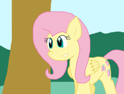 Size: 1146x872 | Tagged: safe, artist:cmara, fluttershy, pegasus, g4, female, solo, tree