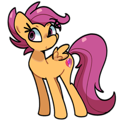 Size: 883x900 | Tagged: safe, artist:kindakismet, scootaloo, pegasus, pony, g4, older, older scootaloo, simple background, smiling, solo, the cmc's cutie marks, transparent background