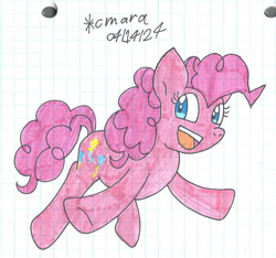 Size: 923x865 | Tagged: safe, artist:cmara, pinkie pie, earth pony, pony, g4, female, graph paper, solo, traditional art