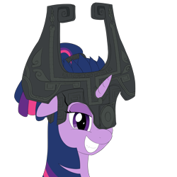 Size: 4000x4000 | Tagged: safe, artist:ligmire, twilight sparkle, pony, unicorn, g4, horn, midna, simple background, smiling, smug, solo, the legend of zelda, the legend of zelda: twilight princess, transparent background