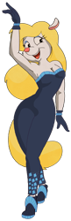 Size: 717x2212 | Tagged: safe, artist:looklike7310, rarity, mink, anthro, equestria girls, g4, my little pony equestria girls: better together, the other side, animaniacs, armpits, barely eqg related, blonde, clothes, cosplay, costume, diamond, female, gloves, looking at someone, minerva mink, pose, sexy, shoes, simple background, solo, transparent background