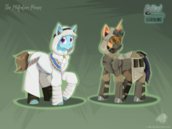 Size: 1600x1200 | Tagged: safe, artist:willoillo, earth pony, unicorn, fallout equestria, fanfic:fallout equestria burdens, commission, concept art, fanfic art, full body, horn